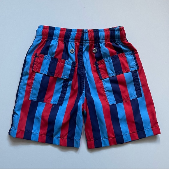 ToobyDoo Boys Muscle Beach Striped Swim Shorts - Size 1-2 - Picture 4 of 9